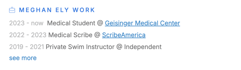 RocketReach profile screenshot of Meghan Ely, medical student — not affiliated with OFD Consulting.
